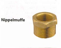 1/2" - 3/8" Nippelmuffe Bronze